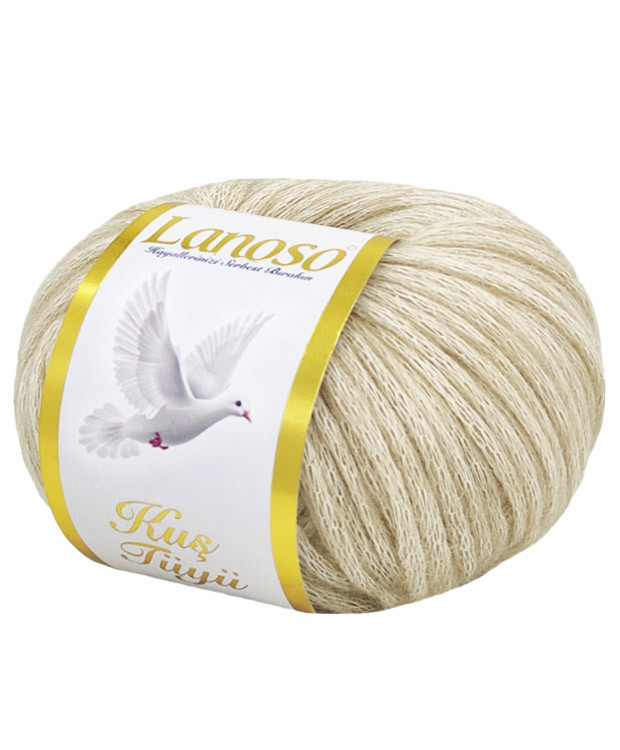 Lanoso KUSTUYU UNI (Ланосо Кустую Юні) № 905 бежевий (Пряжа бавовна з вовною, нитки для в'язання), фото 1