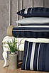 Сімейна Постільна Білизна First Choice Artwel Navy Blue Делюкс Сатин 160х220см (2 шт), фото 2
