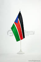 Прапорець Південний Судан, 13,5х25 см, атлас щільний,2-х сторонній