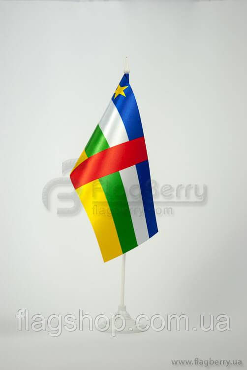 Прапорець Центрально Африканська республіка/ЦАР/, 13,5х25 см, атлас щільний,2-х сторонній