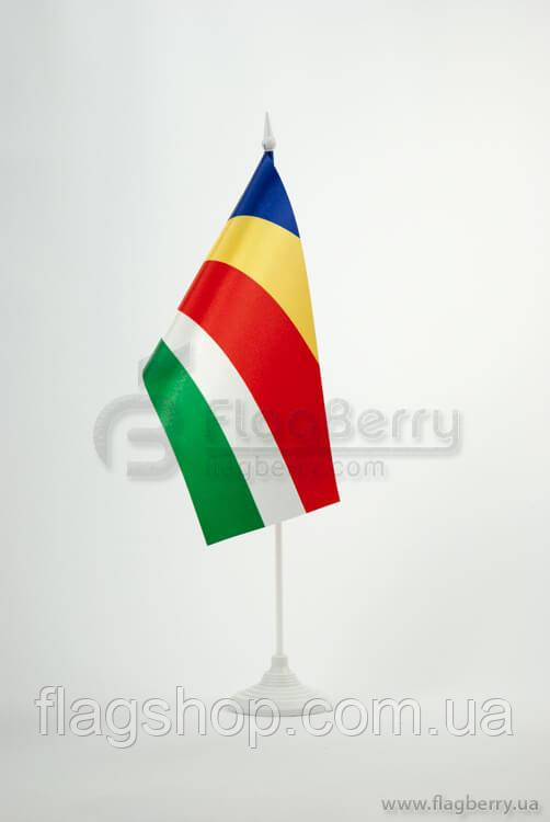 Прапорець Сейшельські острови, 13,5х25 см, атлас щільний,2-х сторонній