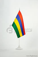 Прапорець Маврикія, 13,5х25 см, атлас щільний,2-х сторонній