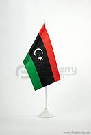 Прапорець Лівія, 13,5х25 см, атлас щільний,2-х сторонній