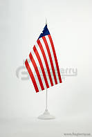 Прапорець Ліберія, 13,5х25 см, атлас щільний,2-х сторонній