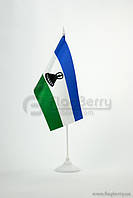 Прапорець Лесотто, 13,5х25 см, атлас щільний,2-х сторонній