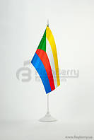 Прапорець Коморські острови, 13,5х25 см, атлас щільний,2-х сторонній