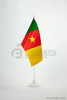 Прапорець Камерун, 13,5х25 см, атлас щільний,2-х сторонній