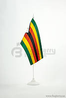 Прапорець Зимбабве, 13,5х25 см, атлас щільний,2-х сторонній