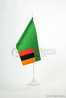 Прапорець Замбія, 13,5х25 см, атлас щільний,2-х сторонній