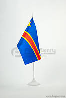 Прапорець Демократична республіка Конго, 13,5х25 см, атлас щільний,2-х сторонній