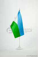 Прапорець Джибутті, 13,5х25 см, атлас щільний,2-х сторонній