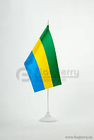 Прапорець Габон, 13,5х25 см, атлас щільний,2-х сторонній