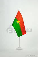 Прапорець Буркіна Фасо, 13,5х25 см, атлас щільний,2-х сторонній