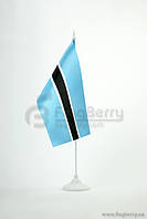 Прапорець Ботсвана, 13,5х25 см, атлас щільний,2-х сторонній