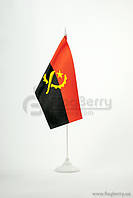 Прапорець Анголи, 13,5х25 см, атлас щільний,2-х сторонній
