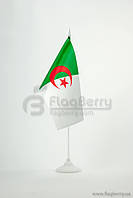 Прапорець Алжиру, 13,5х25 см, атлас щільний,2-х сторонній