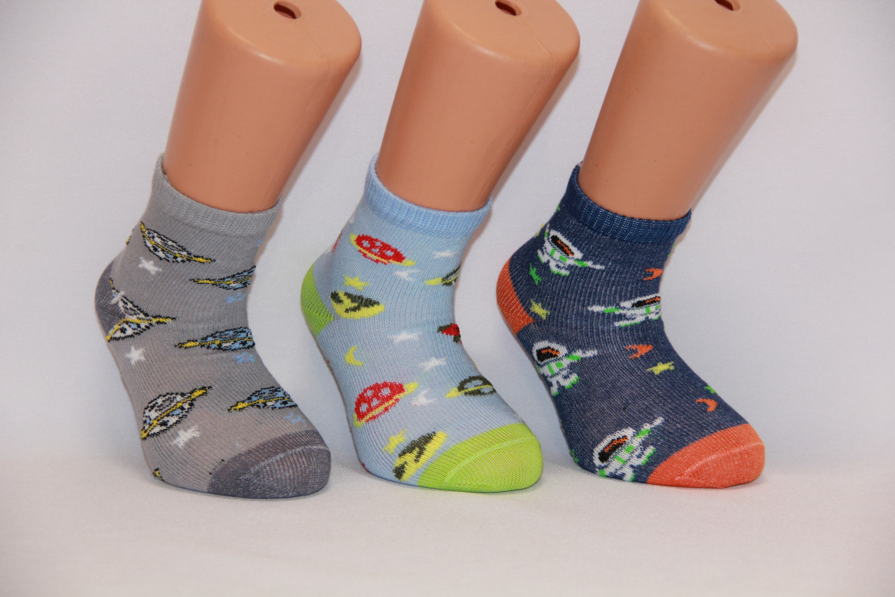 Дитячі шкарпетки з бавовни для малюків Стиль люкс 14-16 космос