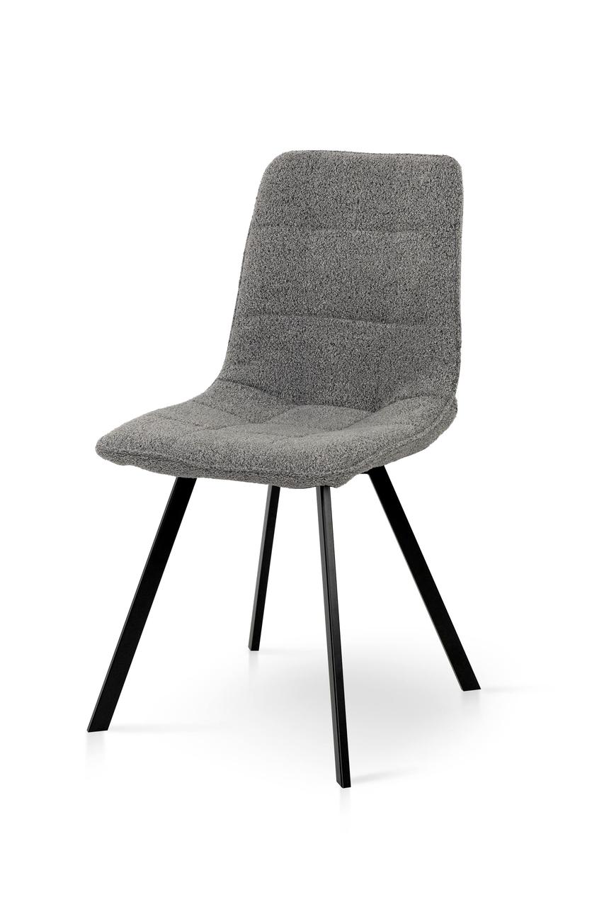 Стілець м'який Фреш (чорні ніжки/Букле тканина сіра), фото 1