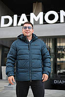 Зимова стьобана, тепла чоловіча куртка Black Vinyl С24-2251С