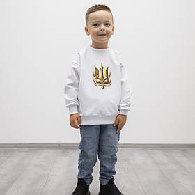 Кофта світшот Тризуб колосок, біла, для дівчинки / для хлопчика двонитка Ростовка