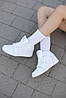 Жіночі кросівки Nike Air Jordan 1 mid White взуття Найк Джордан 1 Ретро білі шкіряні високі, фото 10