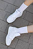 Жіночі кросівки Nike Air Jordan 1 mid White взуття Найк Джордан 1 Ретро білі шкіряні високі, фото 11