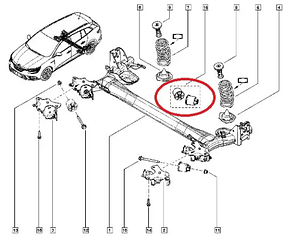 Renault (Original) 550442806R — Комплект сайлентблоків задньої балки на Рено Меган 4 с 2016 р., фото 4