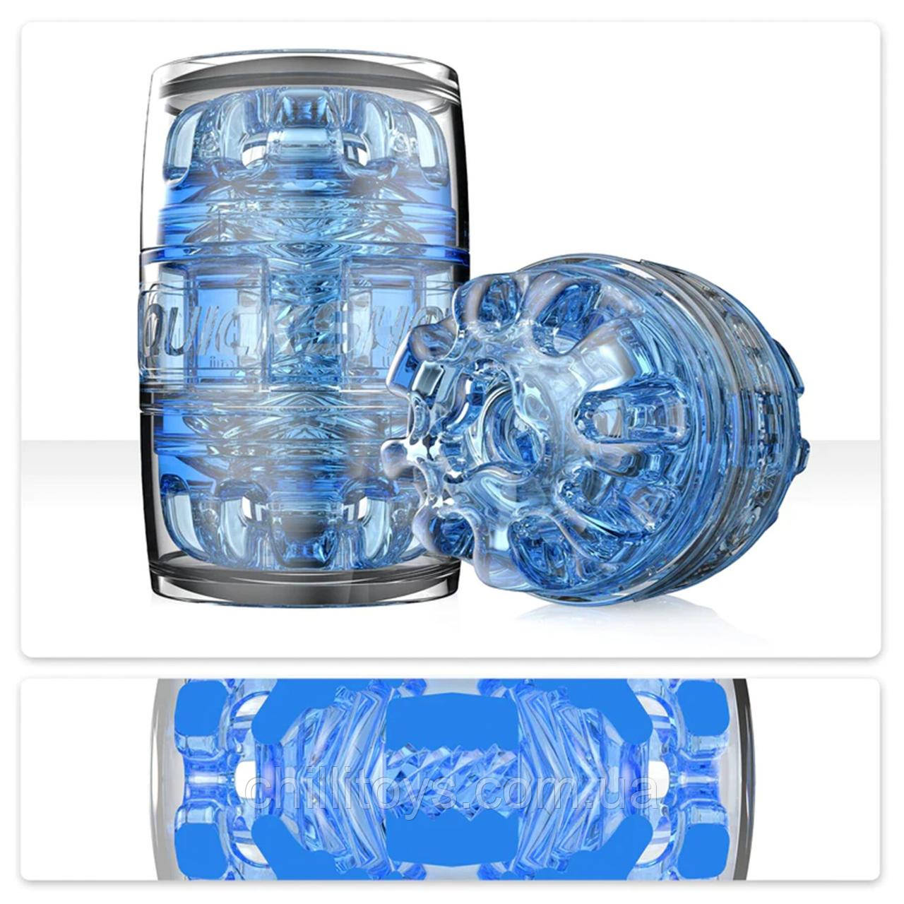 Мастурбатор Fleshlight Quickshot Turbo Blue Ice, компактний, чудово для пар і мигета SX0678