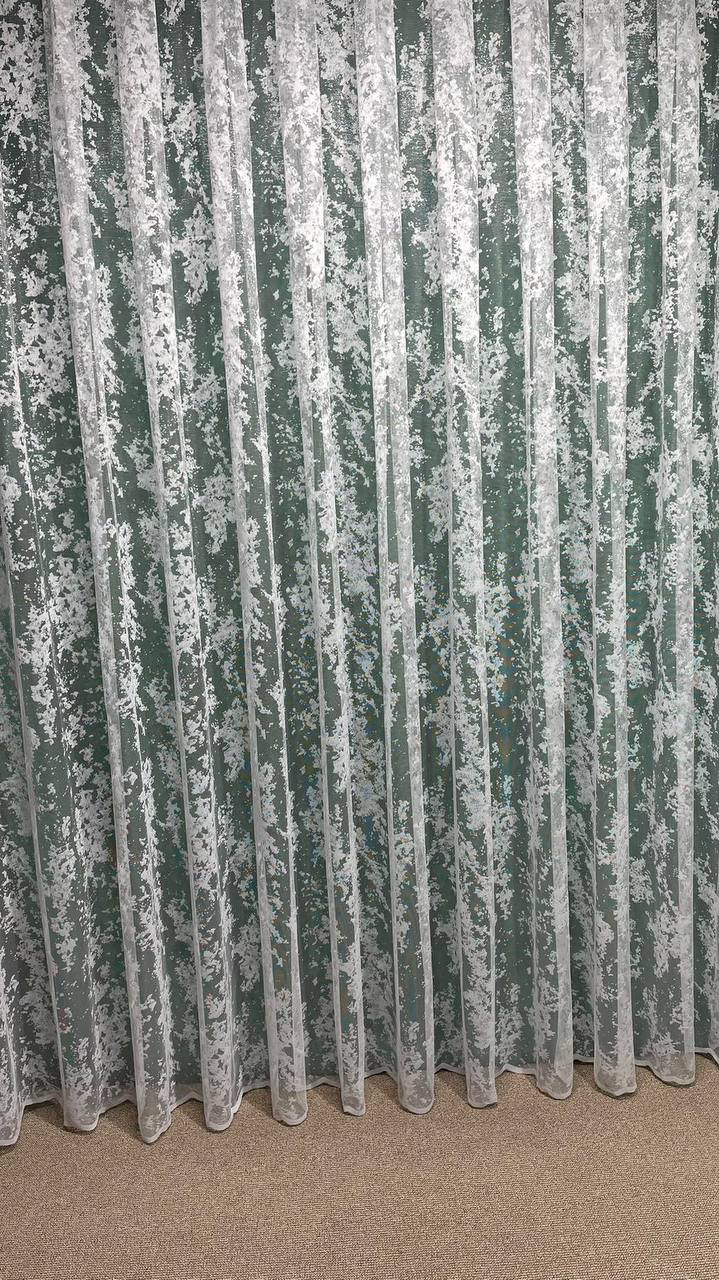 Тюль жакардд на метраж 2,8 м різні кольори - білий.