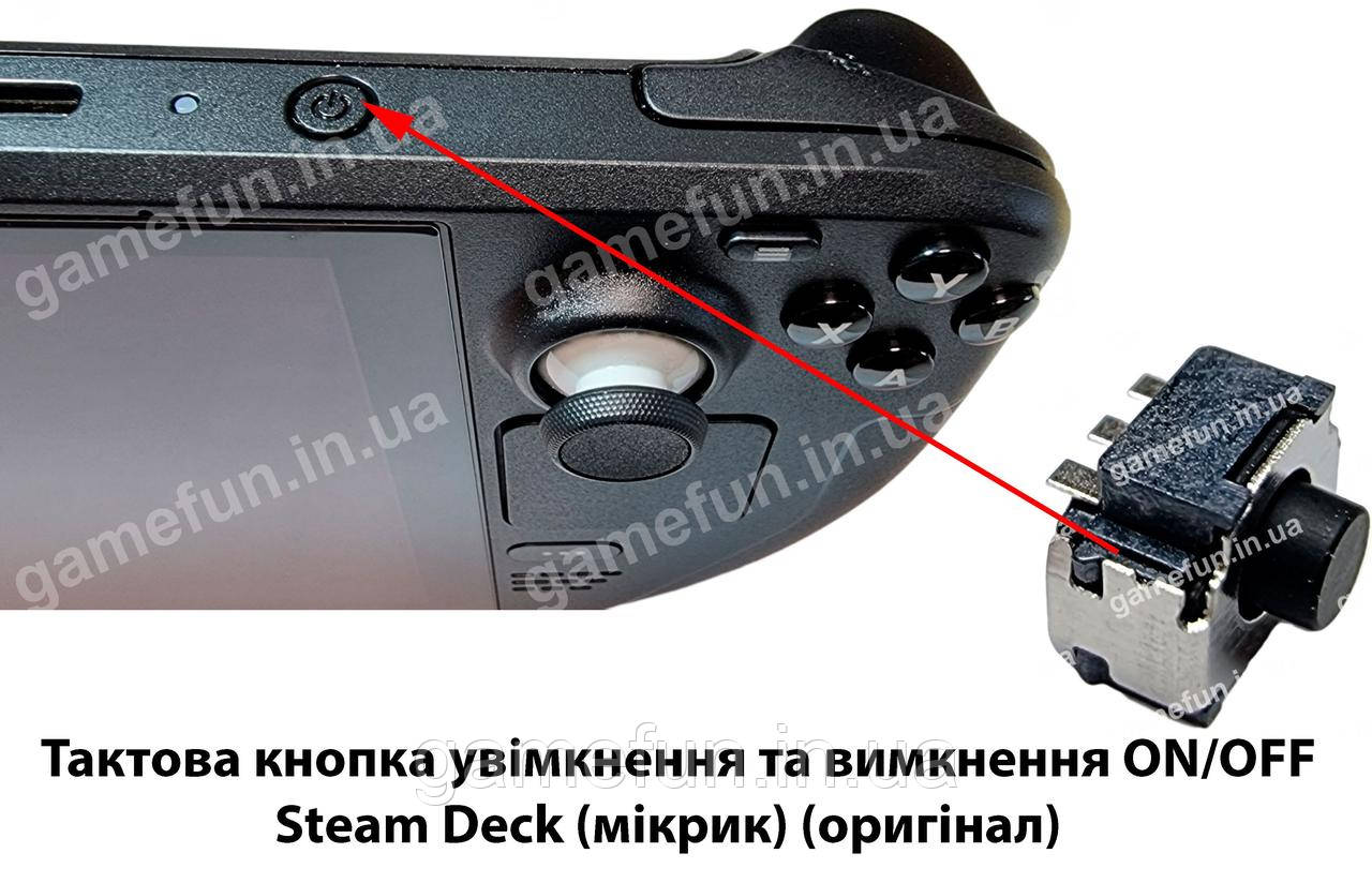Тактова кнопка увімкнення та вимкнення ON/OFF Steam Deck (мікрик) (оригінал), фото 1