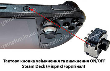 Тактова кнопка увімкнення та вимкнення ON/OFF Steam Deck (мікрик) (оригінал)