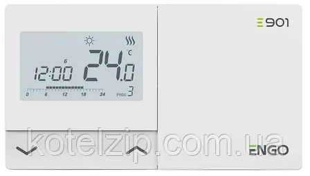 Дротовий терморегулятор до котла ENGO CONTROLS E901, білий, фото 1