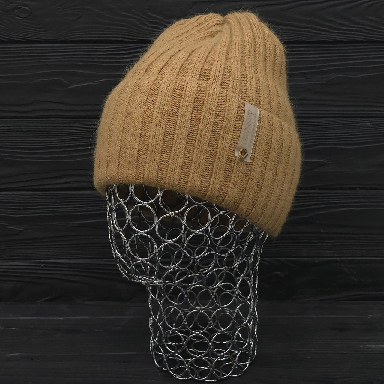 Шапка жіноча зимова ангора з вовною на флісі  Odyssey 56 - 58 см карамельний 12077, фото 1