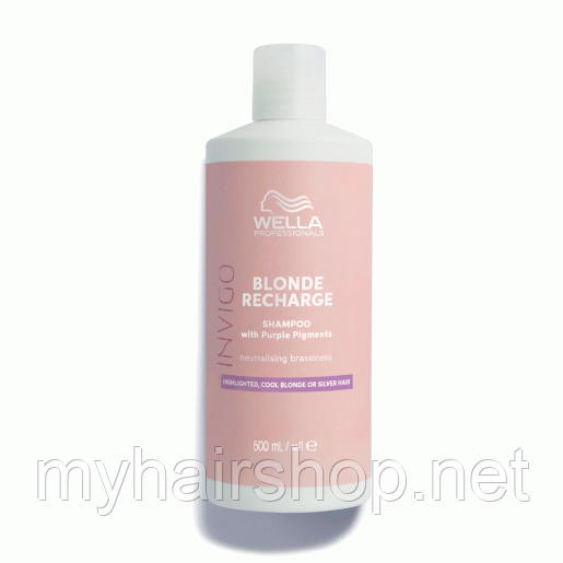 Шампунь для холодних відтінків блонд Wella Invigo Blonde Recharge Color Refreshing Shampoo For Cool Blonde 500мл