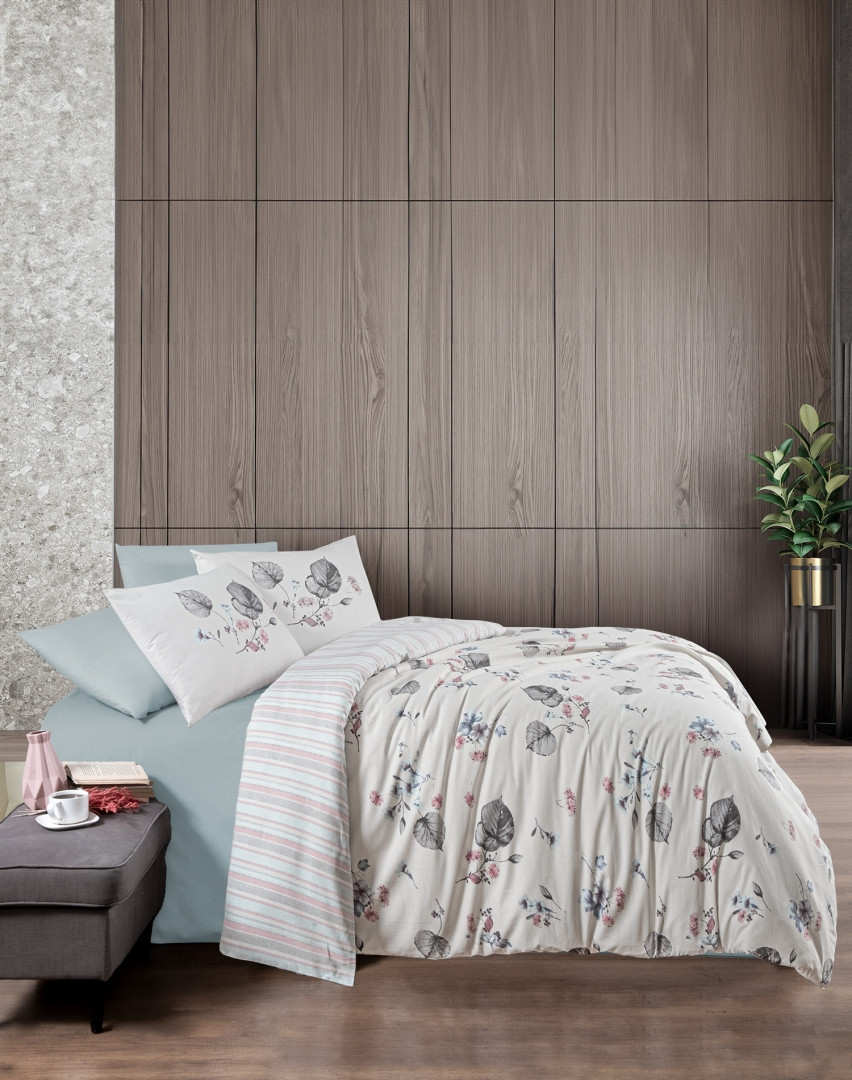 Сімейна Постільна білизна First Choice Ranforce Duko Cloud 160х220см (2 шт), фото 1