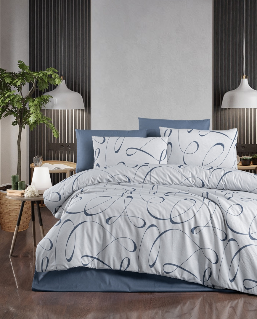 Сімейна Постільна білизна First Choice Ranforce Alfeo Aura 160х220см (2 шт), фото 1