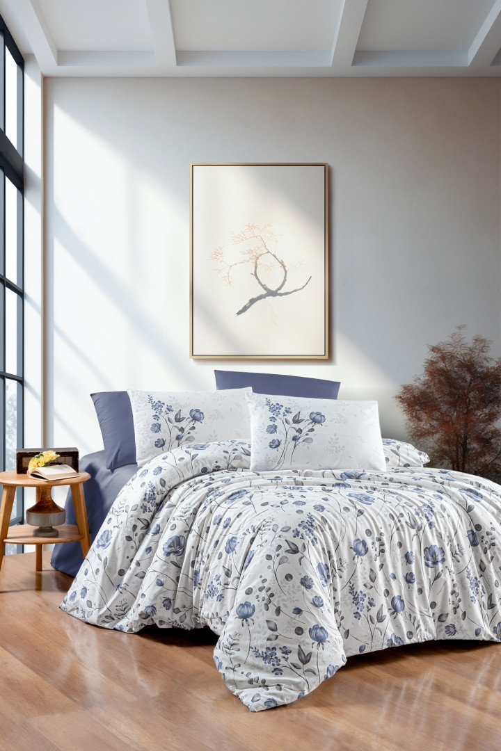 Сімейна Постільна білизна First Choice Ranforce Nancy Eventide 160х220см (2 шт), фото 1