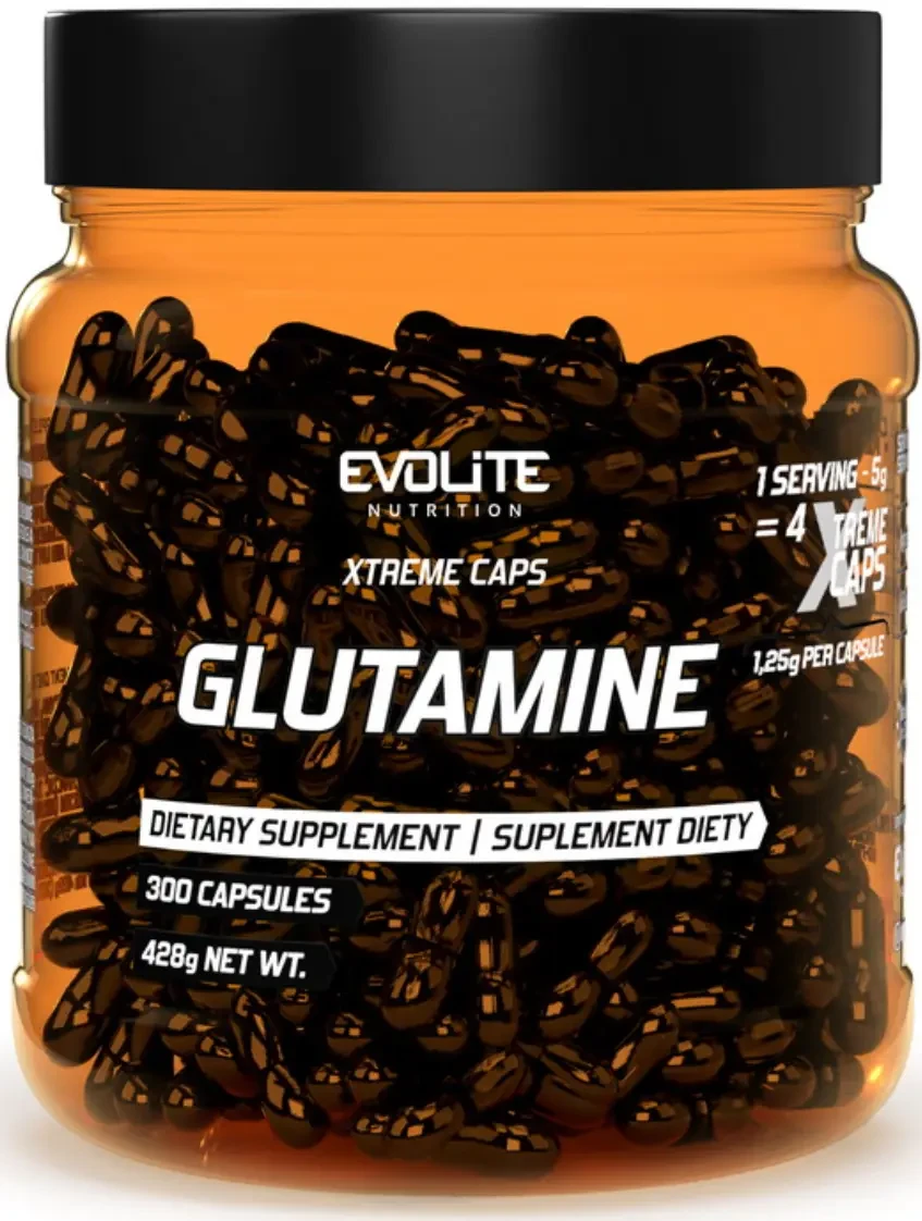 Глютамін Evolite Nutrition Glutamine 1250 mg Extreme, 300 капсул, фото 1