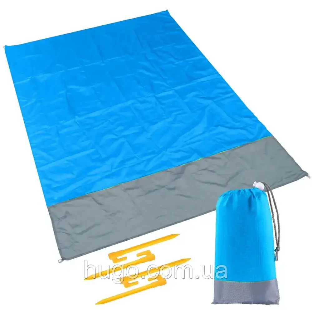 Пляжный коврик анти-песок с чехлом, 210х200см, Голубой / Коврик ...