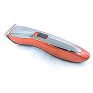 Акумуляторна машинка для стрижки волосся GEMEI GM-6027 Помаранчева Машинка для стрижки з насадками, фото 3