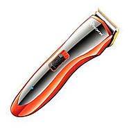 Акумуляторна машинка для стрижки волосся GEMEI GM-6027 Помаранчева Машинка для стрижки з насадками, фото 4