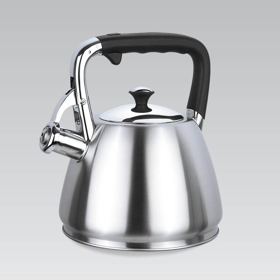 Чайник 3л зі свистком нержавіюча сталь (чорна ручка) Maestro