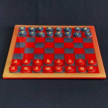 Шахівниця з епоксидної смоли, 27×27 см, арт. 410100 - Високоякісний набір для гри в шахи