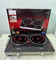 Електрична інфрачервона плита настільна, побутові електроплити двокомфоркова електроплита настільна 2 кВт