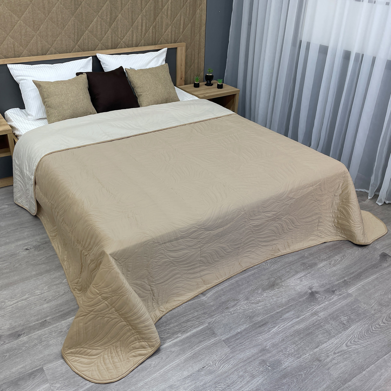 Покривало декоративне Decorator Ultra Sonic Velour листя колір бежевий