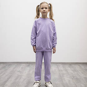 Костюм для дівчинки фіолетовий з тризубом, двонитка пеньє, 86-152 розмір