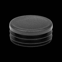 Заглушка D-45 кругла чорна пластикова плоска для труб діаметр 45 мм внутрішня для отворів