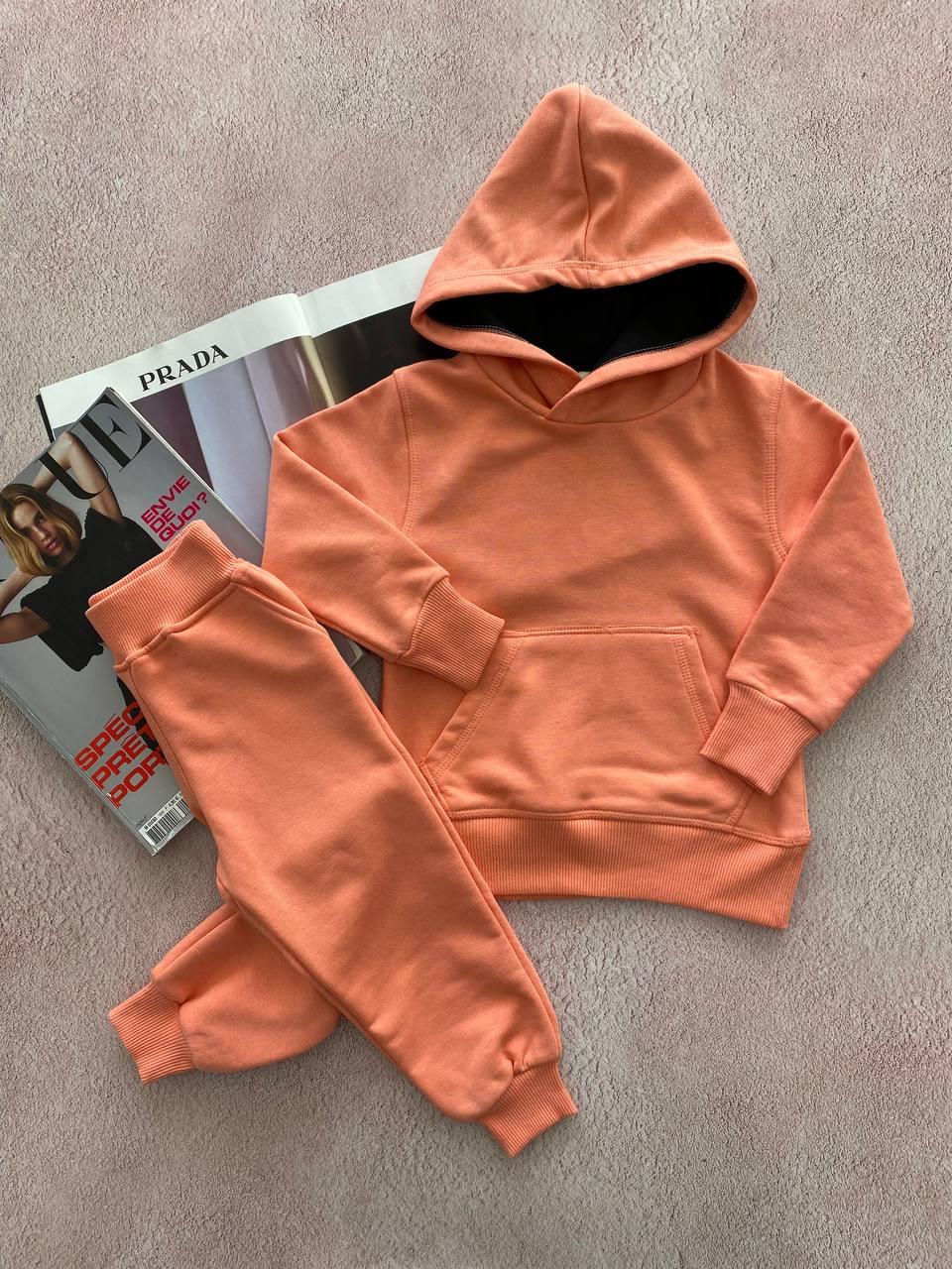 Костюм спортивний для дівчинки однотонний Персиковий 8029 174, mutti, Персиковый, Девочка, Весна Осень, 92, фото 1