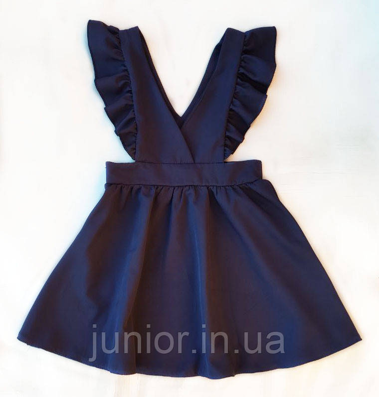 Сарафан синій із крильцями шкільний для дівчинки (122,140р), фото 1