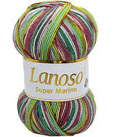 Lanoso SUPERMERINO (Ланосо Супермеріно) № 600 (Шкарпеткова пряжа, нитки для в'язання)